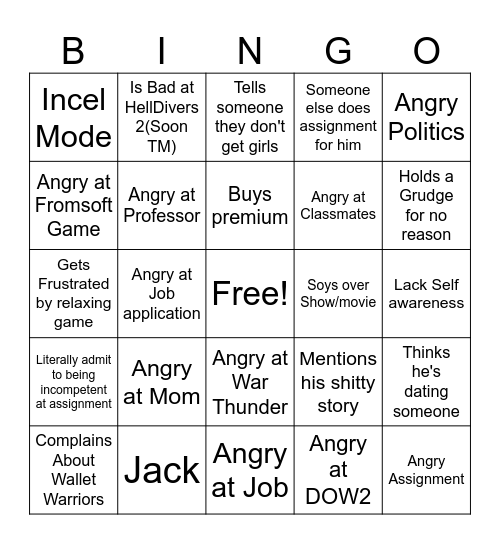 Bingo Card Bingo Card