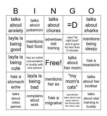 Sav Bingo Card