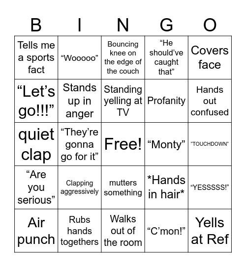 Rachs Bingo Card