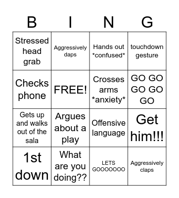 Football Bingo Card