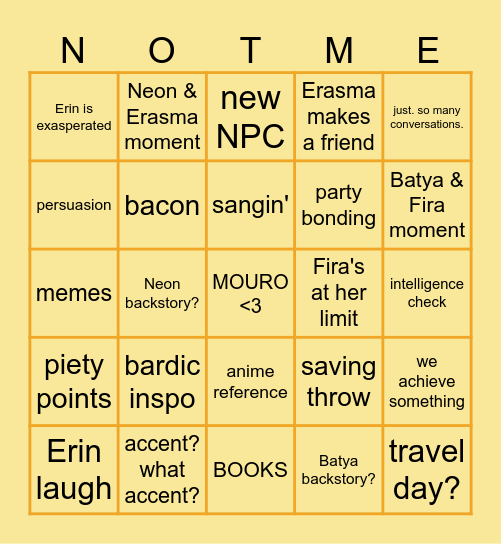 who knows, dude Bingo Card