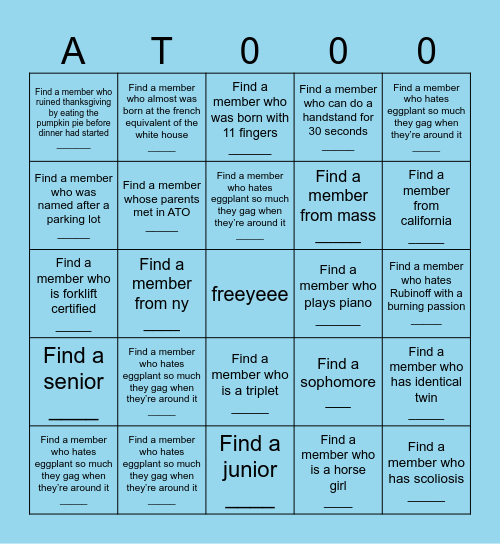 A-T-(BING) O Bingo Card