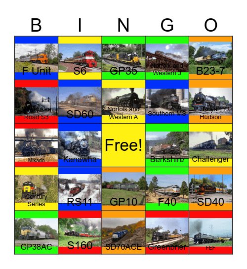 Full Speed Ahead Bingo Card