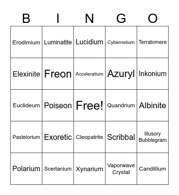 REx: Reincarnated W1 Bingo Card