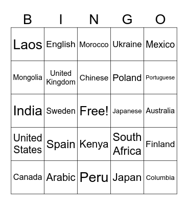 Unit 7 Bingo Card