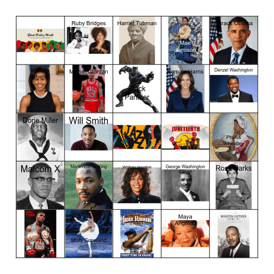 Black History Month Bingo Card