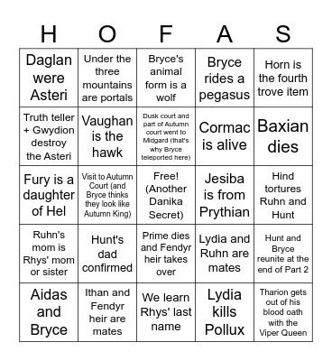 Breanna'a HoFaS Bingo Card