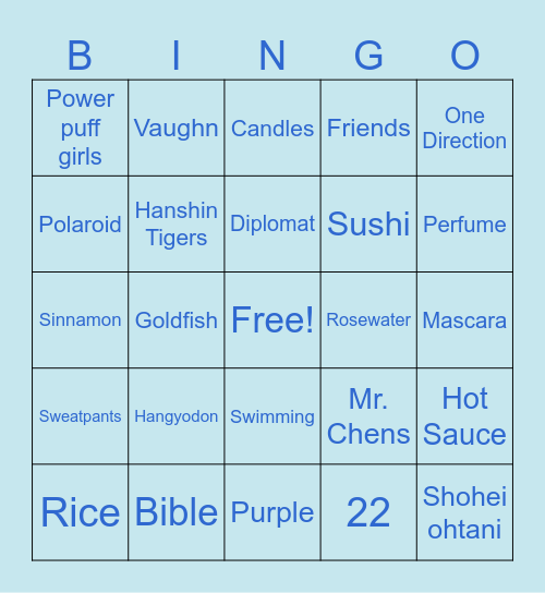 Nahomi’s 22nd Birthday! Bingo Card