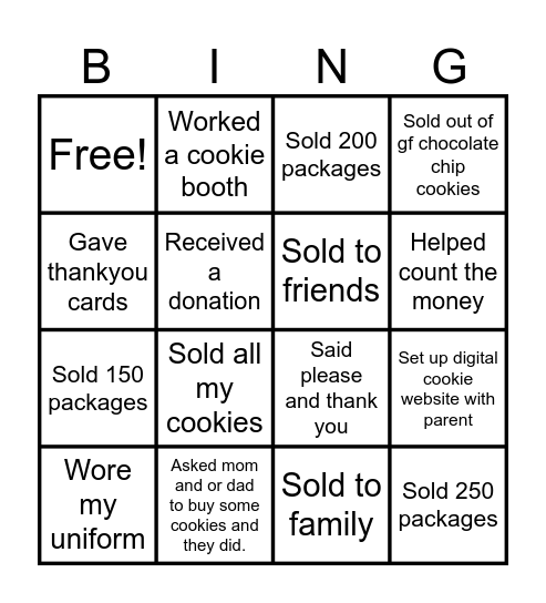 PIE MY LEADER Bingo Card