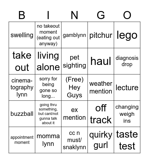 ALR Bingo 2 Bingo Card