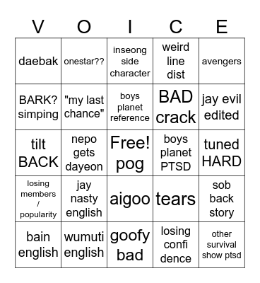 build up ep 1 Bingo Card