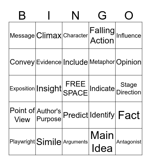 STAAR Review BINGO Card