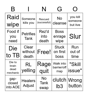 cat central raid Bingo Card