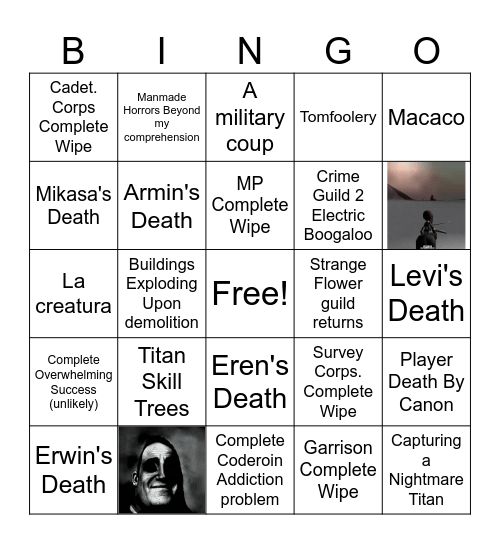 Hawke's Hellish Bingo Card