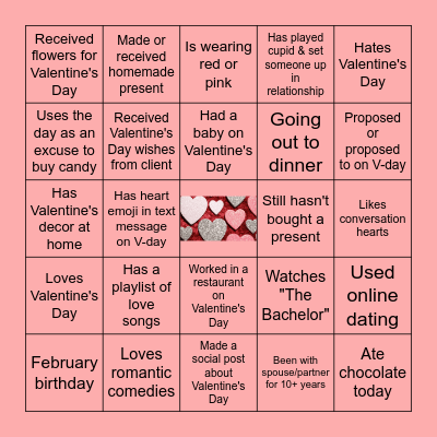 Valentine's Day Bingo Card