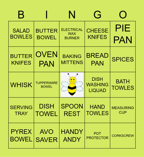 HONEY Bingo Card