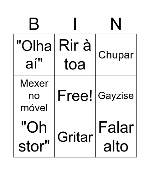 Bingo dos Craques Bingo Card