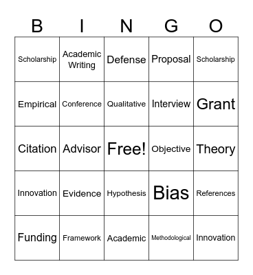 HDR Bingo! Bingo Card