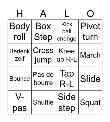 Lineair Progression Bingo HALO Bingo Card