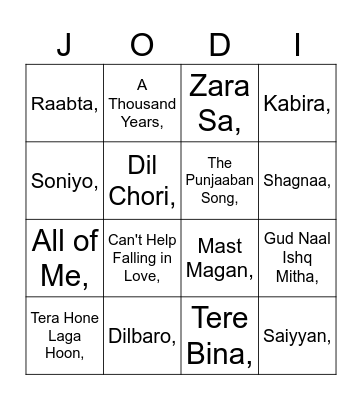 Music Tambola Bingo Card