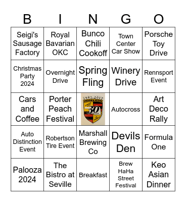 Cimarron Bingo Card