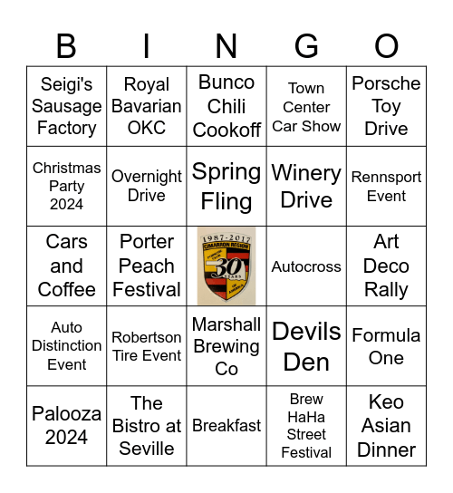 Cimarron Bingo Card