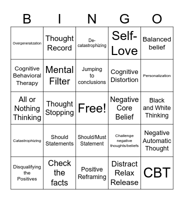 CBT Bingo Card