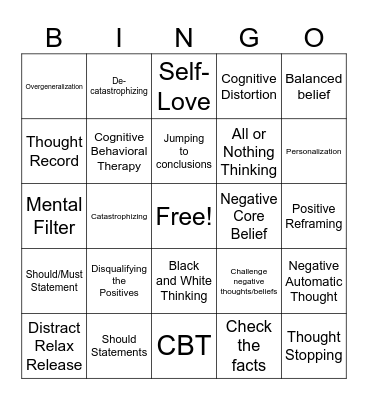 CBT Bingo Card