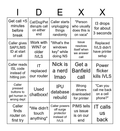 Connectivity BINGO Card