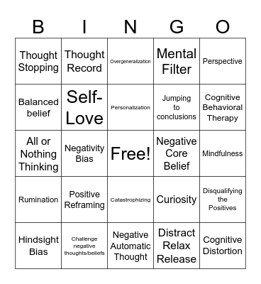 CBT Bingo Card