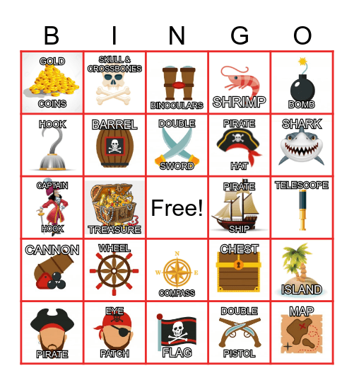 PIRATES Bingo Card