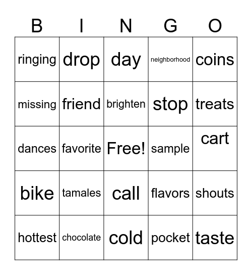 Paletero Man Bingo Card