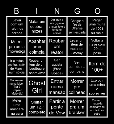 Lethas de cria Bingo Card