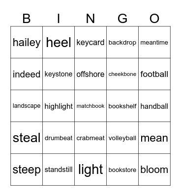 vowel team bingo Card