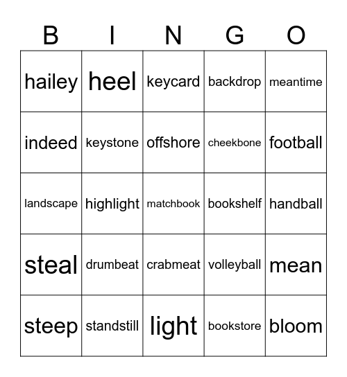 vowel team bingo Card