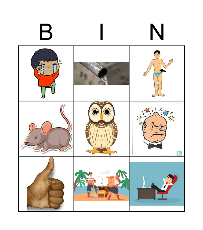 woorden met ui Bingo Card