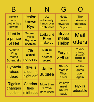 HOFAS Bingo Card