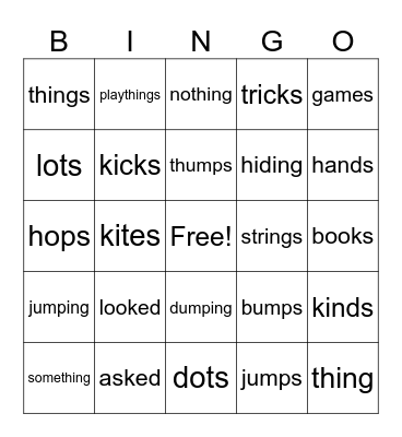 The Cat In The Hat Bingo Card