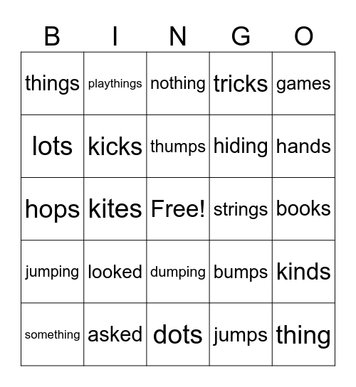 The Cat In The Hat Bingo Card