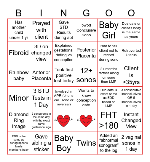 FEBRUARY SONOGO Bingo Card