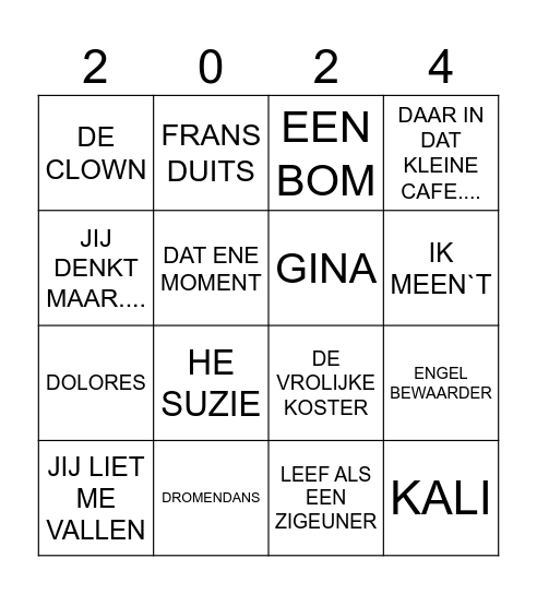 kroeg-swingo Bingo Card