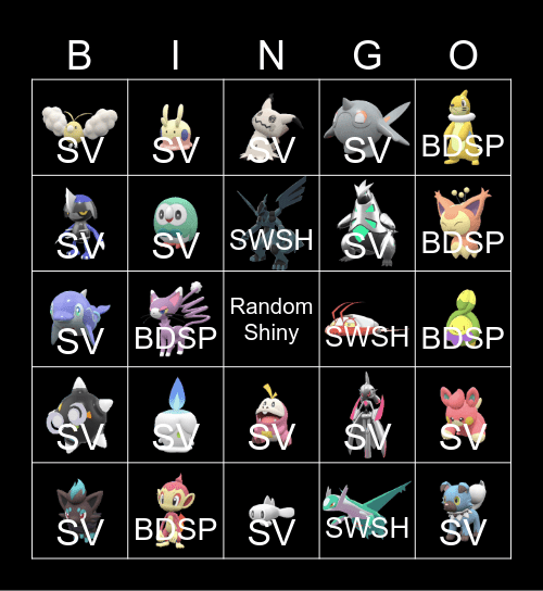 Shiny Bingo Card