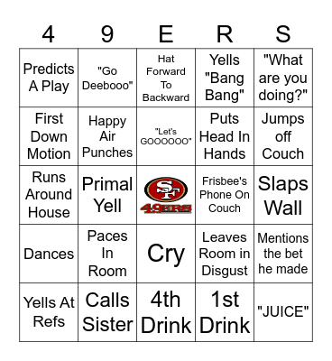 Super Bowl Bingo Card