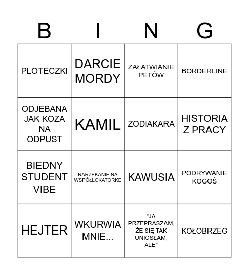 OLA'S BINGO Card