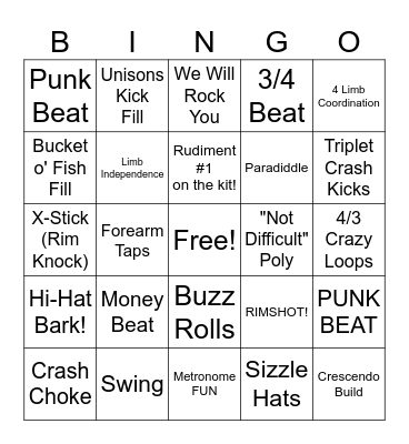 First Skills Bingo Card