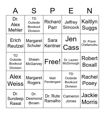 Aspen Leadership BINGO! Bingo Card