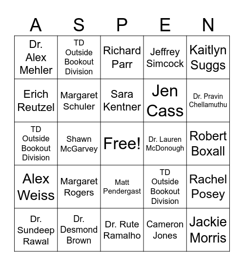 Aspen Leadership BINGO! Bingo Card