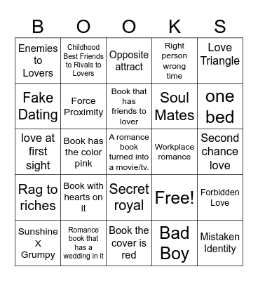 February Reading challenge Bingo Card