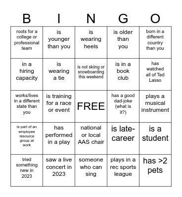 Networking Bingo 2024 Bingo Card