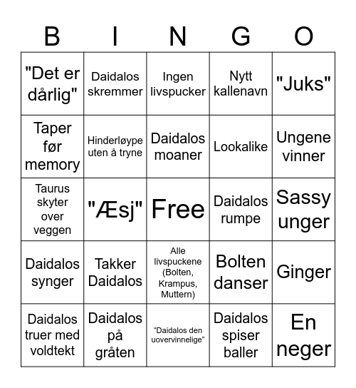 Labyrint Bingo Card